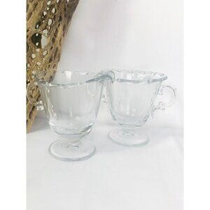 VINTAGE FOSTORIA Century Glass Sugar & Creamer Set 1950s